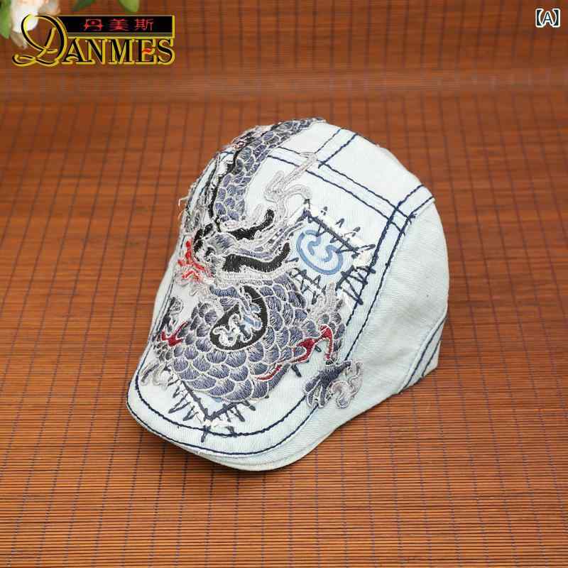 ベレー帽 レディース 国風 龍 刺繍 デニム 春夏 UV 紫外線 日焼け 防止 普段使い 旅行2