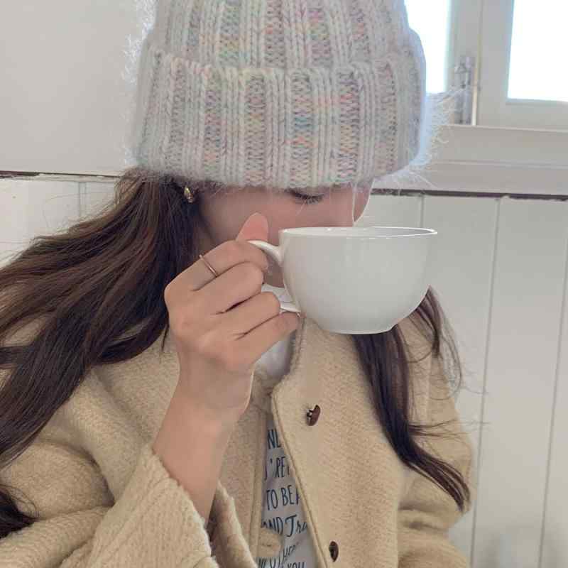 ニット帽 レディース 秋冬 韓国 かわいい 帽子 防寒 暖かい 毛糸 混紡 厚手 無地 ニットキャップ カシミヤ タッチ カジュアル 女性用 防風 保温 ピンク系 ブラック イエロー ブルー2