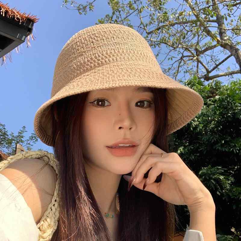 帽子 レディース 婦人用 春夏 ニット 漁夫帽 紫外線対策 日よけ UVカット 小顔効果 つば広 ハット カジュアル おしゃれ かわいい ブラック ベージュ カーキ2
