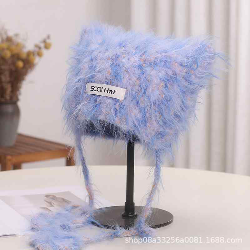 ニット帽 レディース 猫耳 秋冬 防寒 小顔効果 あったか ボア ケーブル編み かわいい おしゃれ 帽子 ファッション 通勤 通学 普段使い
