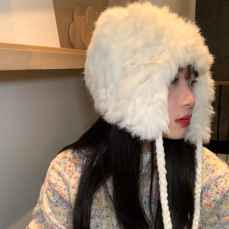 帽子 レディース 秋冬 防寒 保温 もこもこ あったか 小顔効果 かわいい 暖かい ニット帽 ビーニー ミルクホワイト ベージュ カーキ ピンク系 ライトグレー