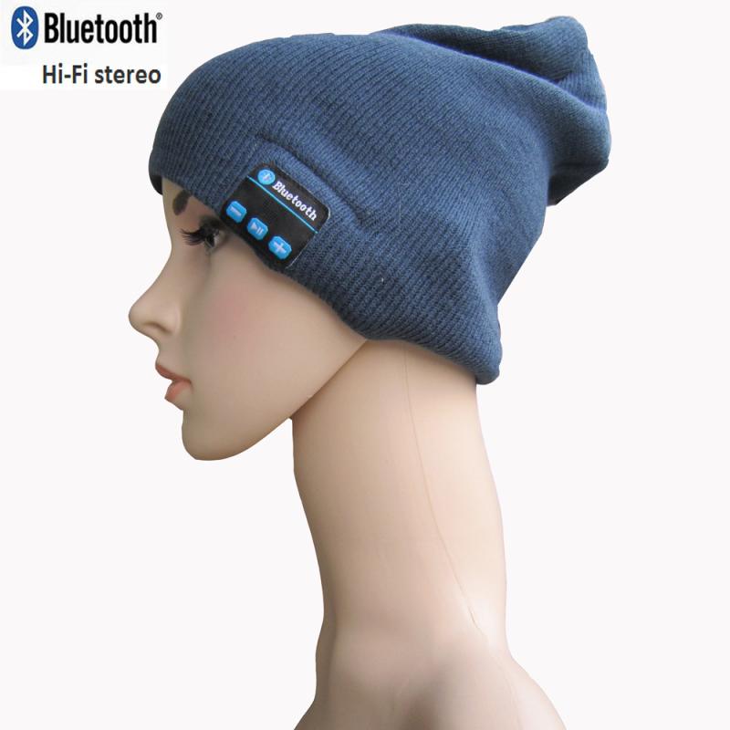 ニット帽 レディース 秋冬 運動用 Bluetooth 搭載 ワッチキャップ ケーブル編み ビーニー あったか 防寒 伸縮性 ブルー グレー2