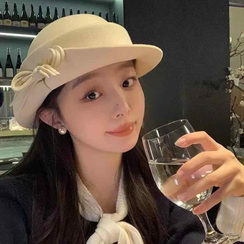 帽子 レディース 秋冬 羊毛 バケットハット 小顔効果 あったか かわいい おしゃれ 韓国風 ベレー帽 ウール 暖かい 女性用 ブラック ホワイト キャメル
