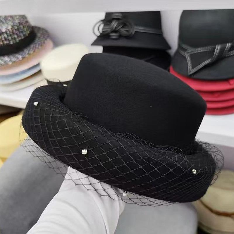 帽子 レディース 秋冬 ウール バケットハット 黒 ブラック ベージュ かわいい おしゃれ レトロ 上品 きれいめ クラシカル ヘップバーン風 漁夫帽 盆帽 あたたかい 防寒2
