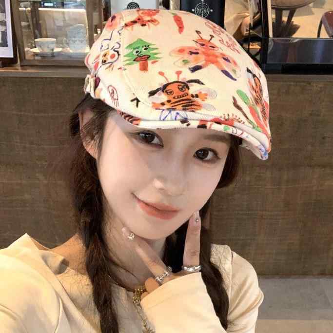 ベレー帽 レディース かわいい 短つば 帽子 春秋 個性的 レトロ おしゃれ 日よけ 紫外線対策 お出かけ