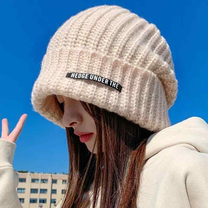 ニット帽 レディース 春秋 ビーニー 小顔効果 暖かい 防寒 高? カシミヤ風 ゆったり 伸縮性 ベージュ ブラック カーキ