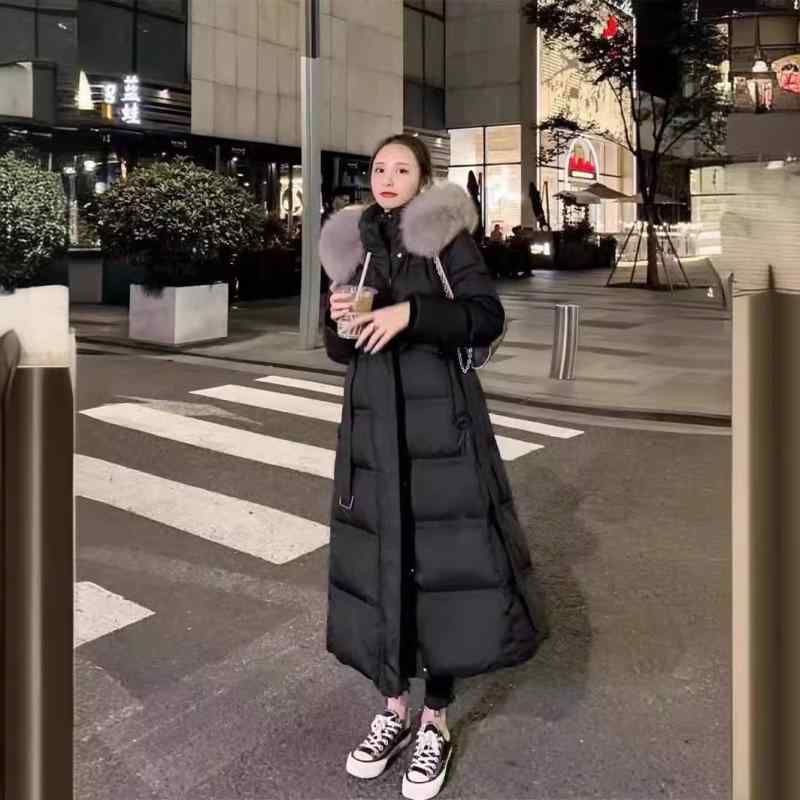 羽?服 レディース 白?? 真稲荷毛 ?帽 アウター ロング丈 膝丈 ?身 ?? オパール 黒いこと 冬期 通い