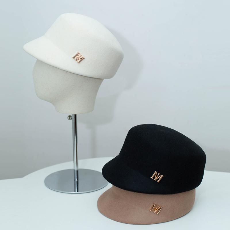 帽子 レディース 秋冬 ウール マリンキャップ おしゃれ 八角帽 elegant ベレー帽 フェルト ハット 英倫 レトロ2