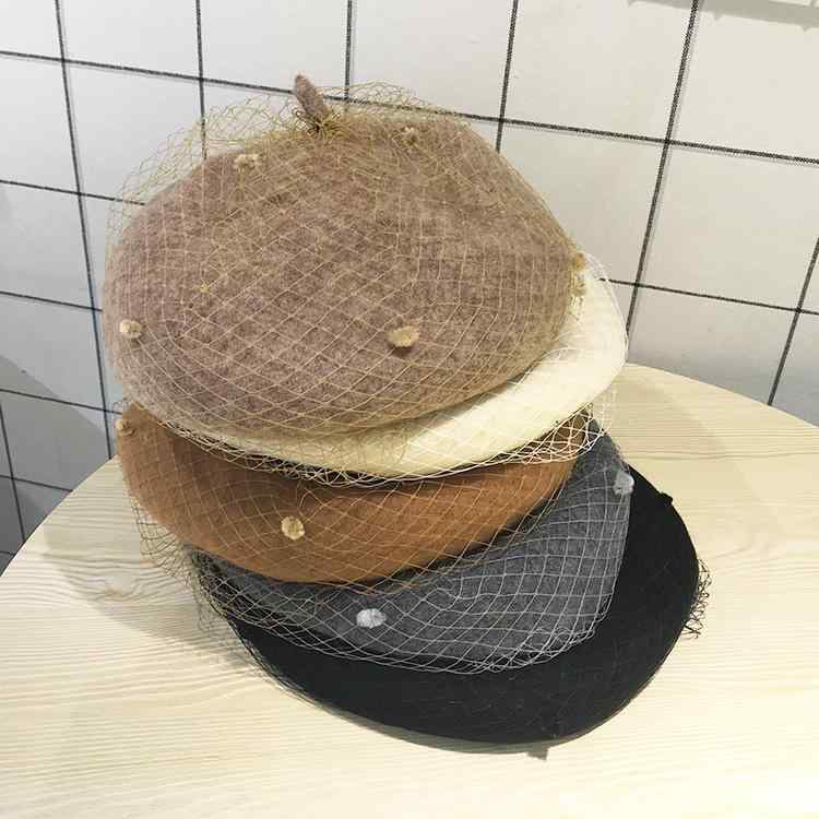 ベレー帽 レディース 秋冬 八角帽子 ウール混紡 無地 クラシカル レトロ 英国風 カンゴール風 カンゴール2