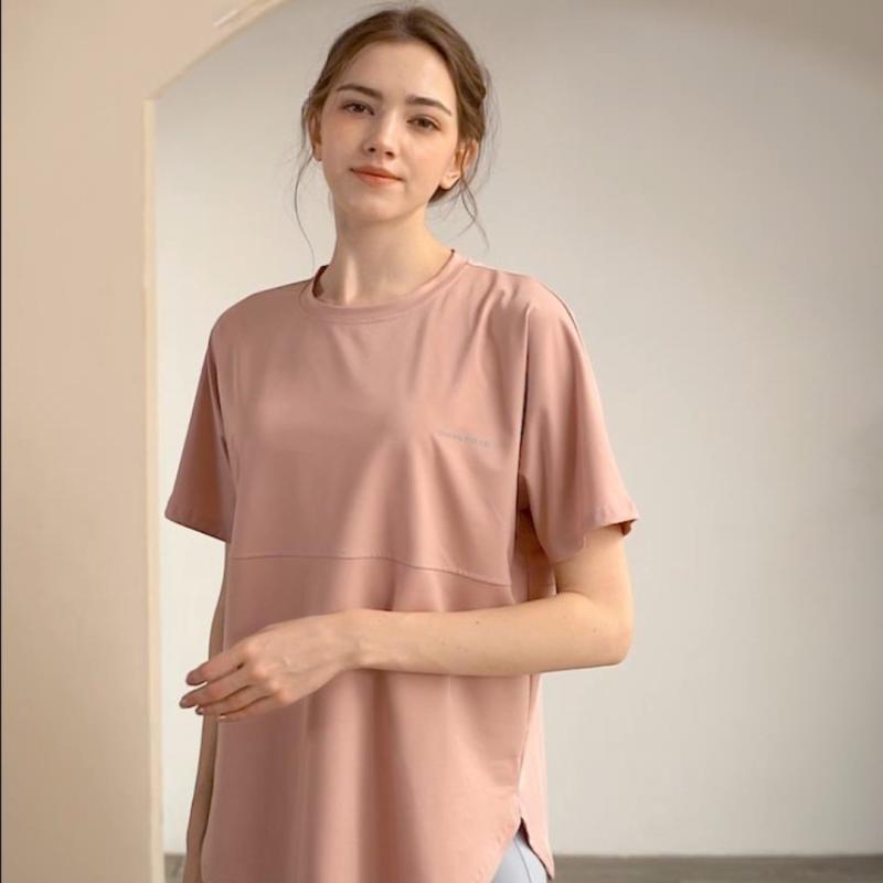 Tシャツ レディース ヨガウェア トップス 半袖 速乾 吸湿 伸縮性 スポーツウェア ランニング ジョギング 運動着 普段使い ルームウェア ブラック系
