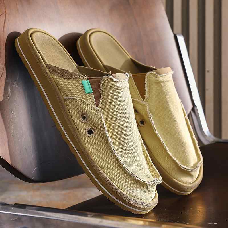スリッポン メンズ 帆布シューズ 男性用 サボサンダル 2way 大きいサイズ キャンバス スニーカー 漁夫靴 履きやすい 普段使い 室内