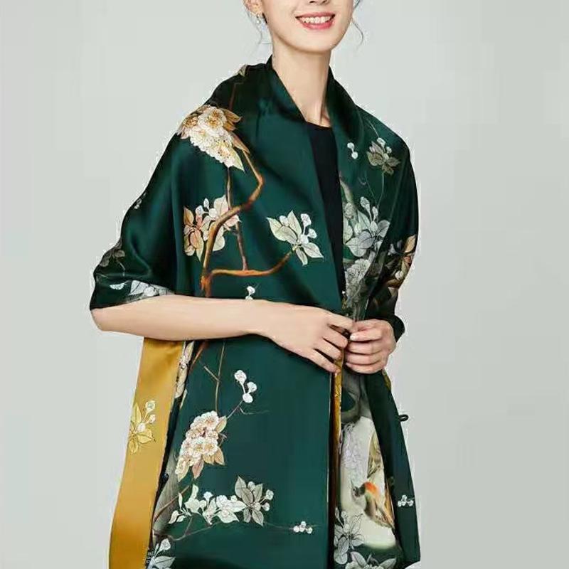 ショール レディース 女性用 桑蚕糸 シルク スカーフ ストール アウター 絹 100% 秋冬 花柄 175cm×53cm ギフト プレゼント 贈り物 旅行 お洒落 おしゃれ エレガント レトロ 上品 きれいめ かわいい 7,160円