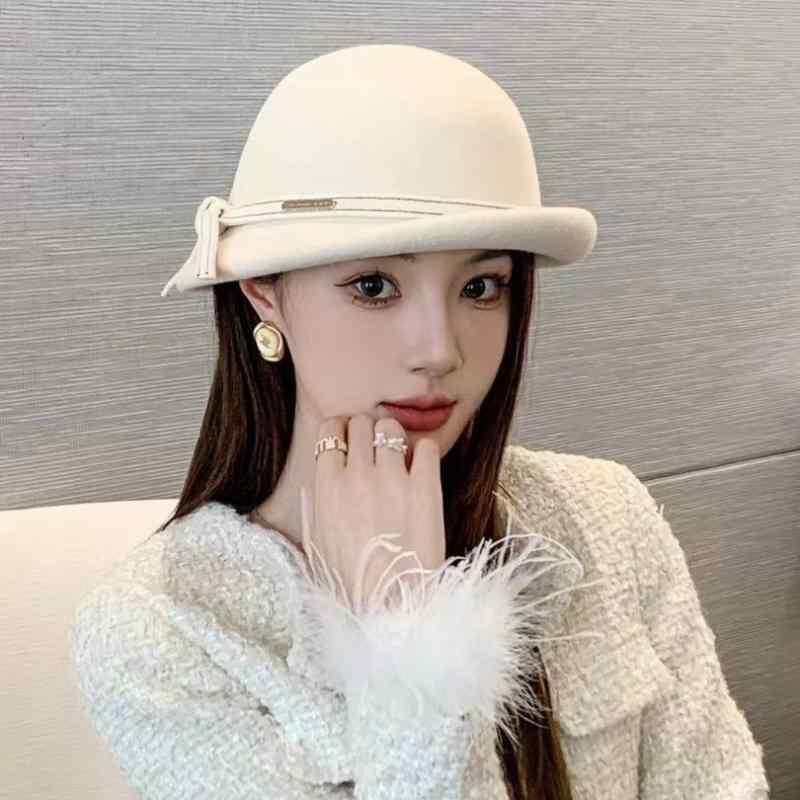 帽子 レディース ウール ベレー帽 秋冬 小顔効果 あったか 防寒 英国風 上品 きれいめ かわいい お洒落 乳白 キャメル ブラック