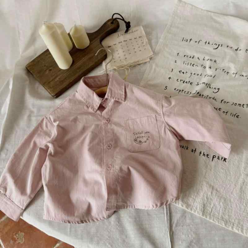 シャツ キッズ 子供用 長袖 襟付き コットン 春秋 薄手 カットソー トップス ピンク系2