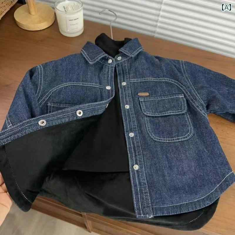 シャツ キッズ 子供服 女の子 デニムシャツ 裏起毛 秋冬 長袖 厚手 暖かい トップス アウター カジュアル 通学 普段着 デイリー