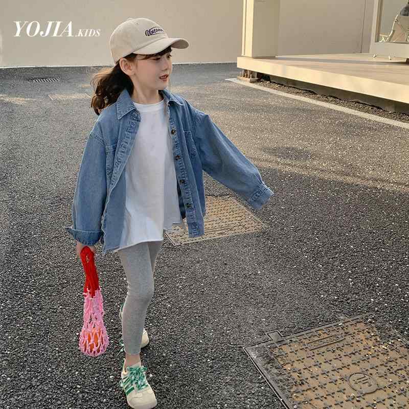 シャツ ガールズ デニムシャツ 子供服 長袖 薄手 アウター 女の子 トップス ブラウス 春秋 90 100 110 120 130 140 150 160