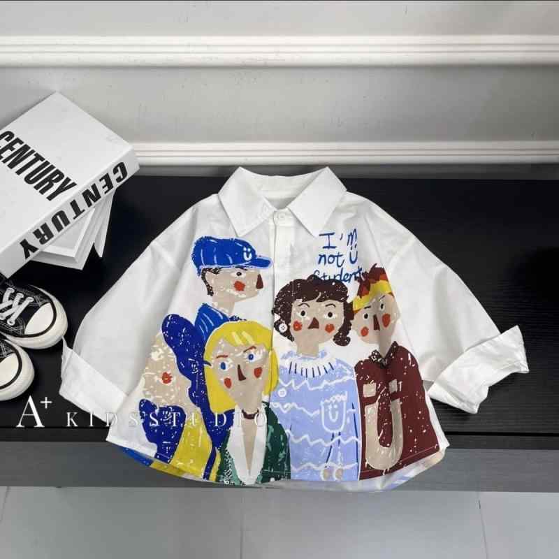 シャツ キッズ 男の子 子供服 春秋 長袖 カートゥーン キャラクター プリント デニムパンツ セットアップ ボーイズ ベビー 幼児 幼稚園 保育園 通園 普段着 かわいい