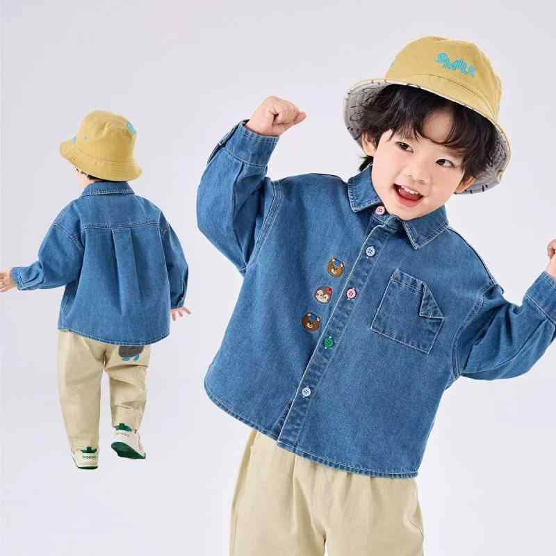 シャツ キッズ 男の子 ウォッシュド デニム ジャケット 春秋 薄手 長袖 トップス 子供服 ボーイズ カウボーイ 普段着 80cm 90cm 100cm 110cm 120cm 130cm 4,118円