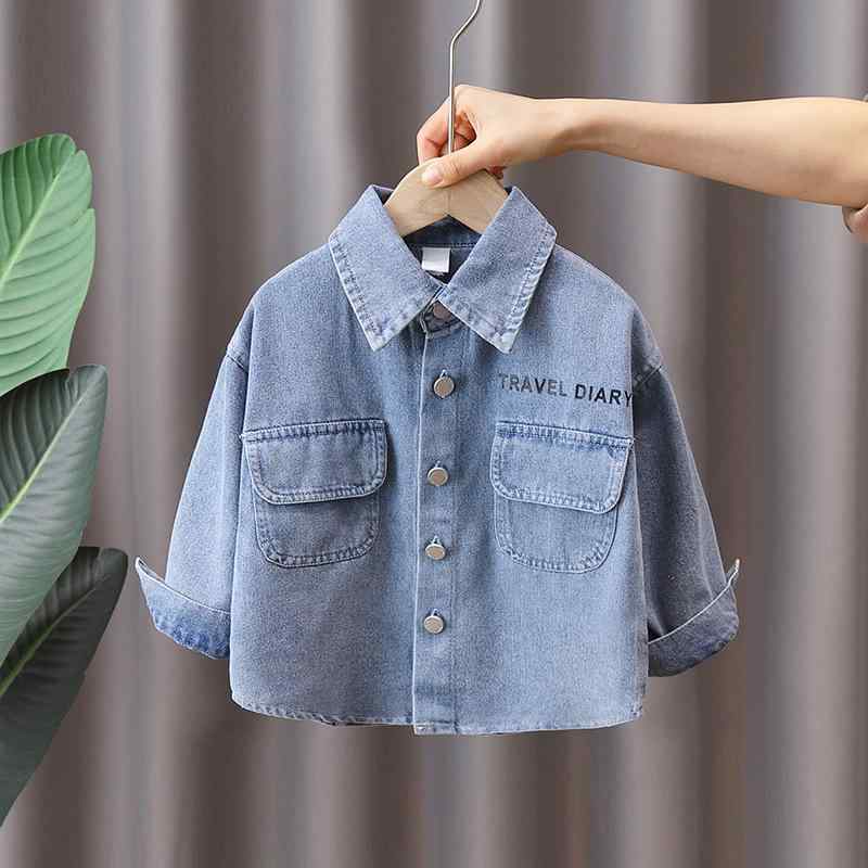 シャツ キッズ 男の子 長袖 デニム 春秋 子供用 カジュアル トップス 90cm 100cm 110cm 120cm 130cm 140cm 綿 柔らかい 普段使い
