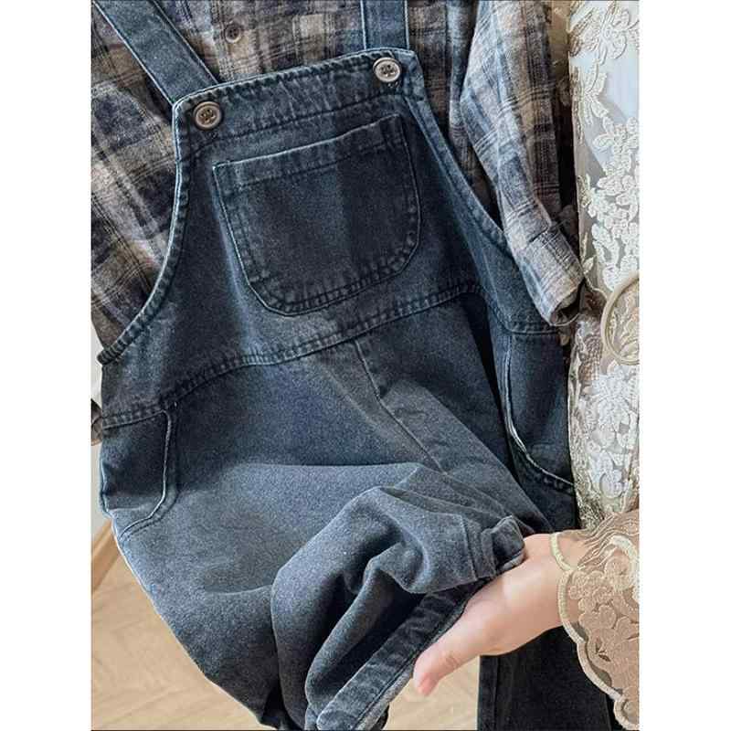 キッズ 子供用 シャツ デニム オーバーオール セットアップ 春秋 長袖 トップス ズボン 上下セット 2点セット グレー かわいい おしゃれ