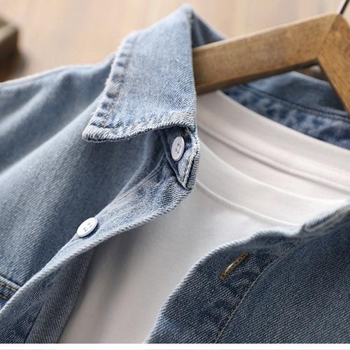 シャツ キッズ 子供服 ベビー服 デニムシャツ 長袖 トップス ライトアウター 男の子 幼児 乳児 カジュアル 春秋