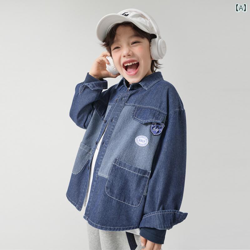 シャツ キッズ 男の子 デニム 長袖 春秋 春 デニムブルー 子供服 トップス 4,724円