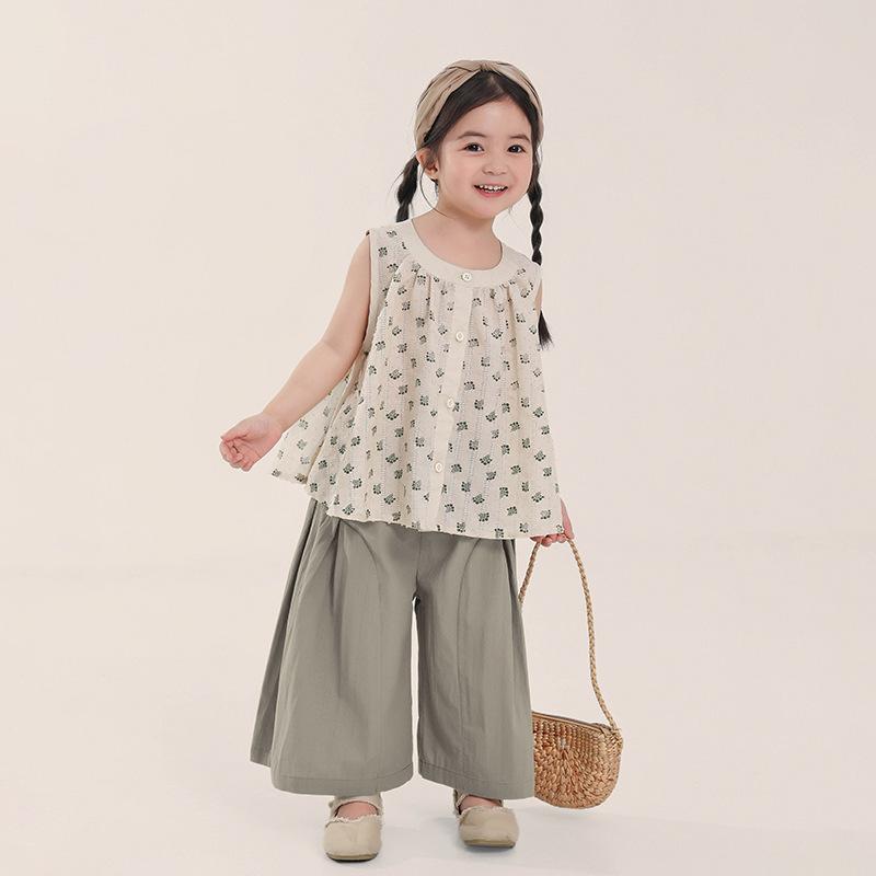 シャツ キッズ 子供服 女の子 夏用 ノースリーブ トップス 薄手 ベビー服 チュニック ブラウス 韓国風 かわいい おしゃれ 90cm 100cm 110cm 120cm 130cm 140cm 綿100%