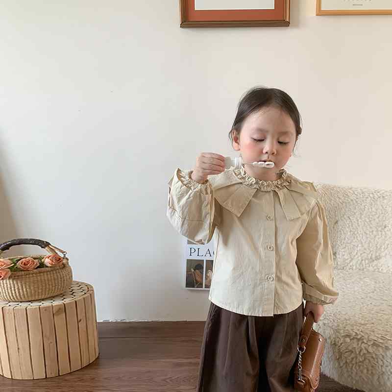 子供服 シャツ 女の子 長袖 襟付き ブラウス ニット カーディガン ワイドパンツ 3点セット 綿 秋 かわいい ガールズ キッズ ベビー 80 90 100 110 120 130 140