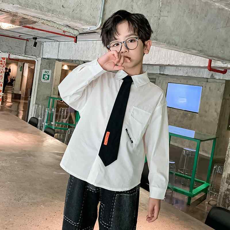シャツ キッズ 男の子 長袖シャツ 秋物 子供用 トップス コットン 韓国風 無地 フォーマル 普段着