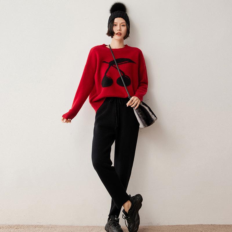 ニットパンツ レディース 秋冬 ニット 裾絞りパンツ ハイウエスト 伸縮性 美脚 スタイルアップ ゆったり ラクチンパンツ オフィス 普段使い ベージュ系 ブラック系