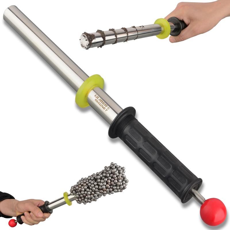 ULIBERMAGNET 磁気寄せあつめる物の具、上木手持ち部分付き添い人ネオジム磁気リコール物の具極点、金属元素節する、ピックアップネイル、螺旋釘、鉄襤褸切れ、金属元素部分品用の高耐久磁気スイーパー