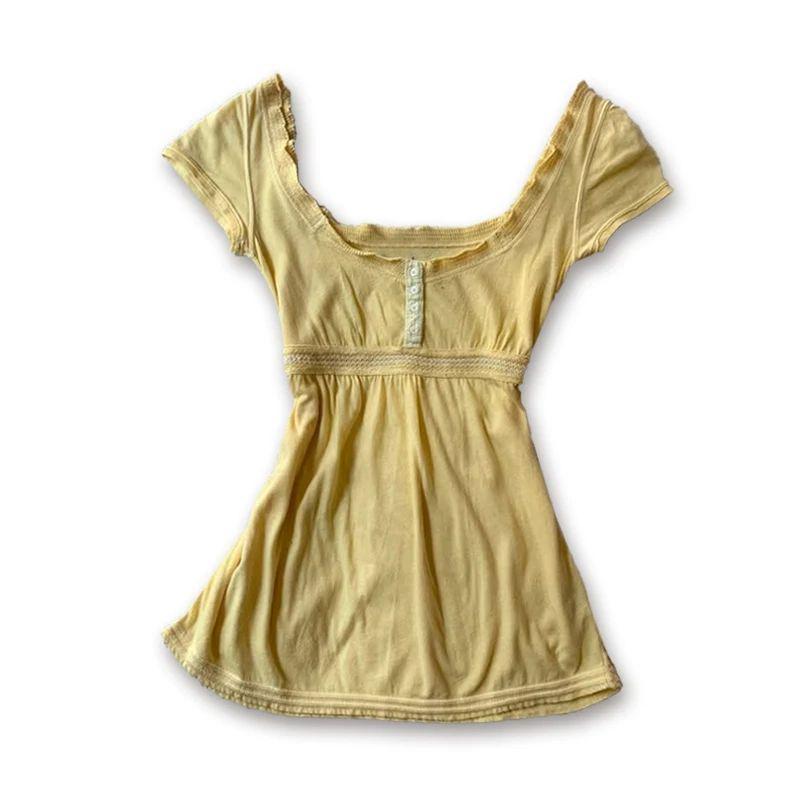Tシャツ レディース 春夏 Uネック 半袖 Aライン トップス 黄色 修身 普段使い 清新 接触冷感 ポリエステル｜ブリルビ 51,788円
