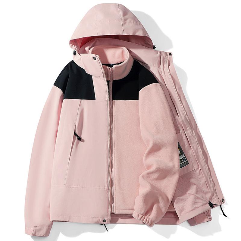 マウンテンパーカー レディース メンズ 秋冬 防水 防風 保温 アウター 登山ウェア アウトドアウェア 取り外し可能 裏起毛 撥水 ジャケット XS S M L XL 2XL 3XL 黒 アイボリー ピンク系 グリーン