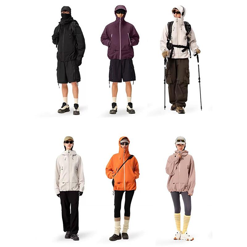 マウンテンパーカー 男女兼用 防風 防水 撥水 アウター ジャケット アウトドア 登山 春 スケートボード クライミング スキー キャンプ 釣り 旅行 ランニング 米白 曜石黒 ・飜光橙 ?梅紫 枯・摩粉 烟?色 S M L XL XXL XXXL XXX