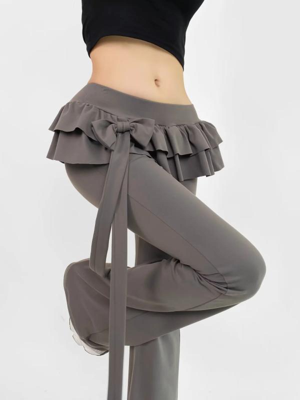 瑜伽ズボン下 レディース 色っぽい お臍出し つがい結び ローライズ 美尻 伸ばすこと スキニーパンツ 細長い切口 裾太陽面爆発ズボン下2