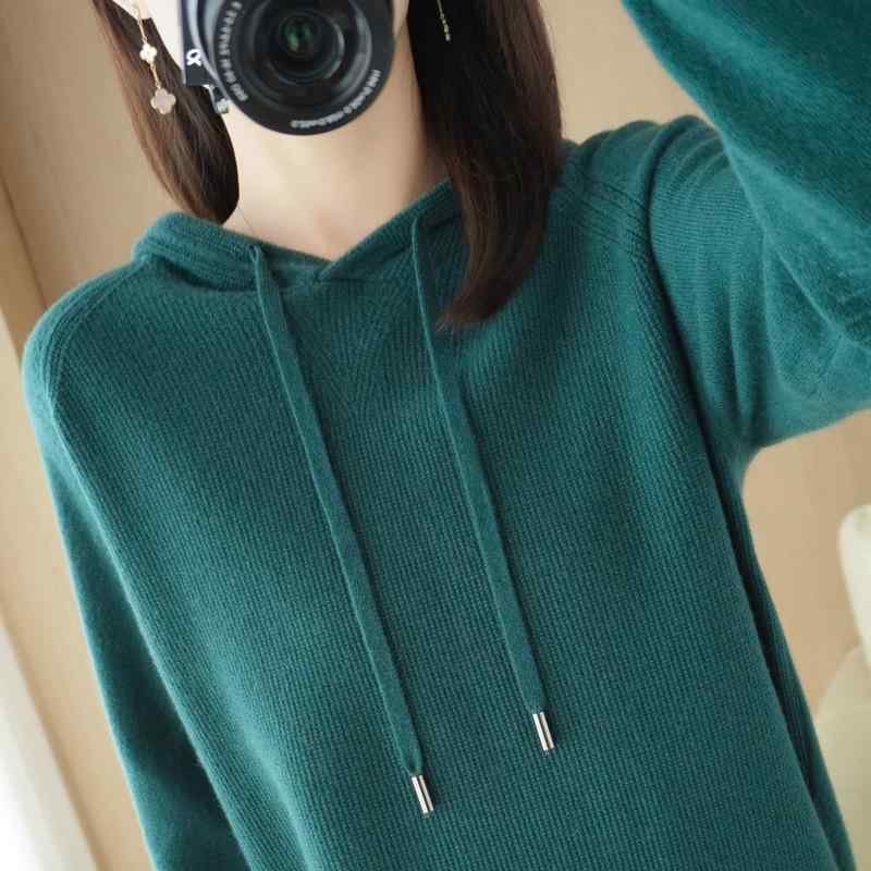 ニット パーカー レディース 秋冬 長袖 プルオーバー トップス ゆったり かわいい 無地 普段使い 部屋着 着痩せ 暖か コーデ