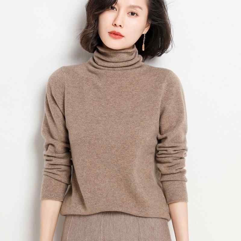 ニット レディース タートルネック ウール セーター 秋冬 ゆったり 厚手 トップス インナー オフィス カジュアル きれいめ 上品 エレガント 白 黒 グレー ベージュ ブルー ピンク