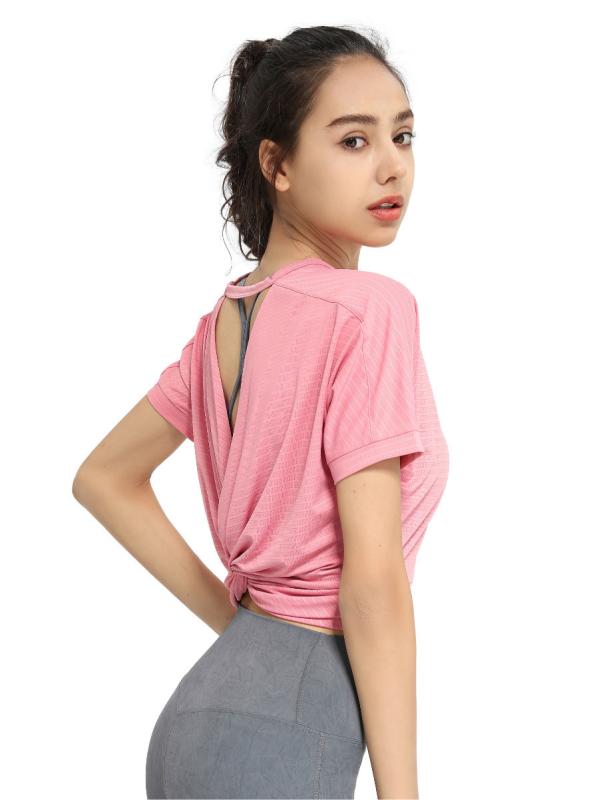 Tシャツ レディース ヨガウェア トップス 半袖 吸湿速乾 接触冷感 トレーニング ランニング スポーツウェア 提花 ルームウェア 普段使い 春夏 秋冬
