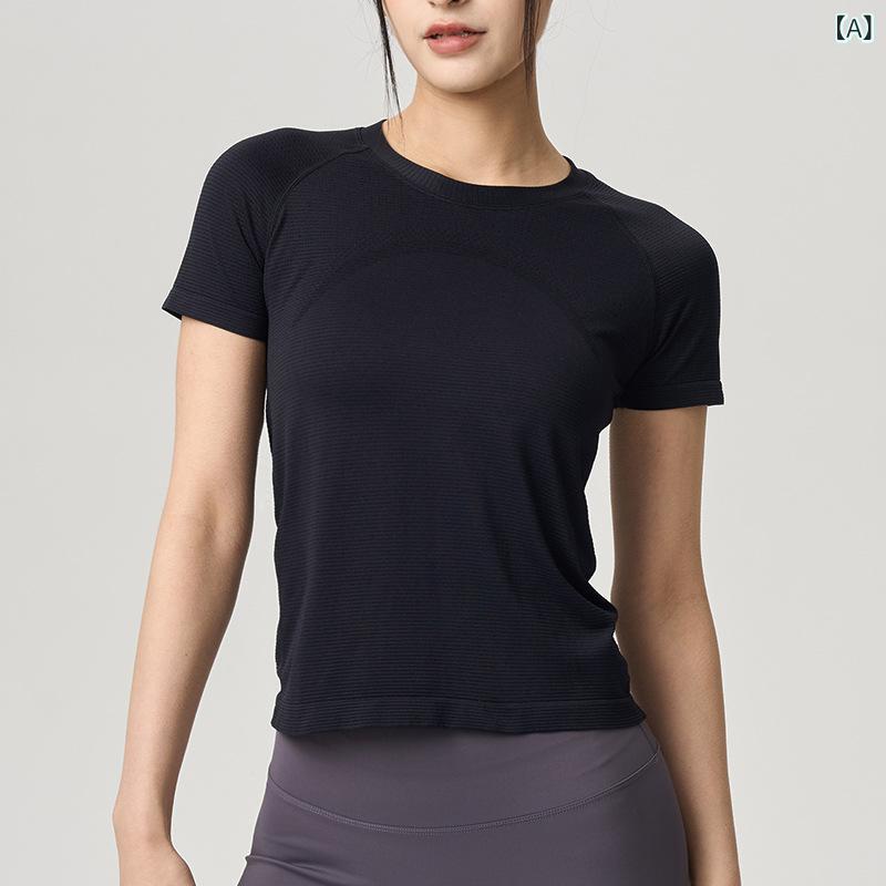 Tシャツ レディース ヨガウェア スポーツウェア 半袖 吸湿速乾 ストレッチ 伸縮性 ランニング トレーニング ジム 運動 静謐ブラック 麻グレー チーズイエロー 青磁グリーン ダイヤモンドホワイト2