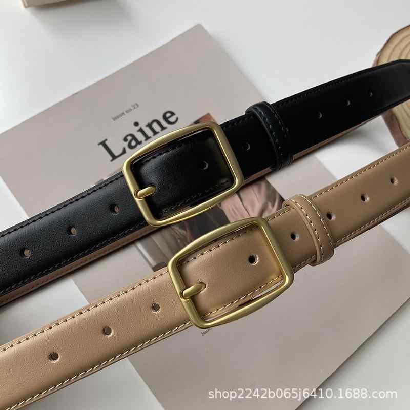 ベルト レディース 細ベルト 本革 レザー 牛革 飾りベルト ブラウス スーツ パンツ ジーンズ 韓国風 シンプル レトロ ブラック ブラウン コーヒー ベージュ2 4,490円