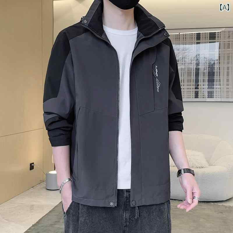マウンテンパーカー メンズ レディース 春秋 薄手 撥水 UVカット アウトドア ジャケット 男性用 女性用 ペア グレー ブラック ブルー カーキ ピンク パープル M L XL 2XL 3XL 4XL 5XL