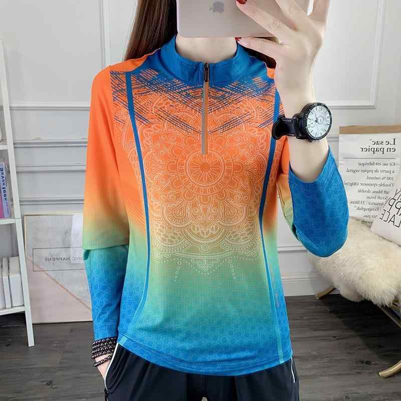 Tシャツ レディース 長袖 スポーツウェア セットアップ 超軽量 ストレッチ性 通気性 ランニング ジョギング 運動着 赤色2