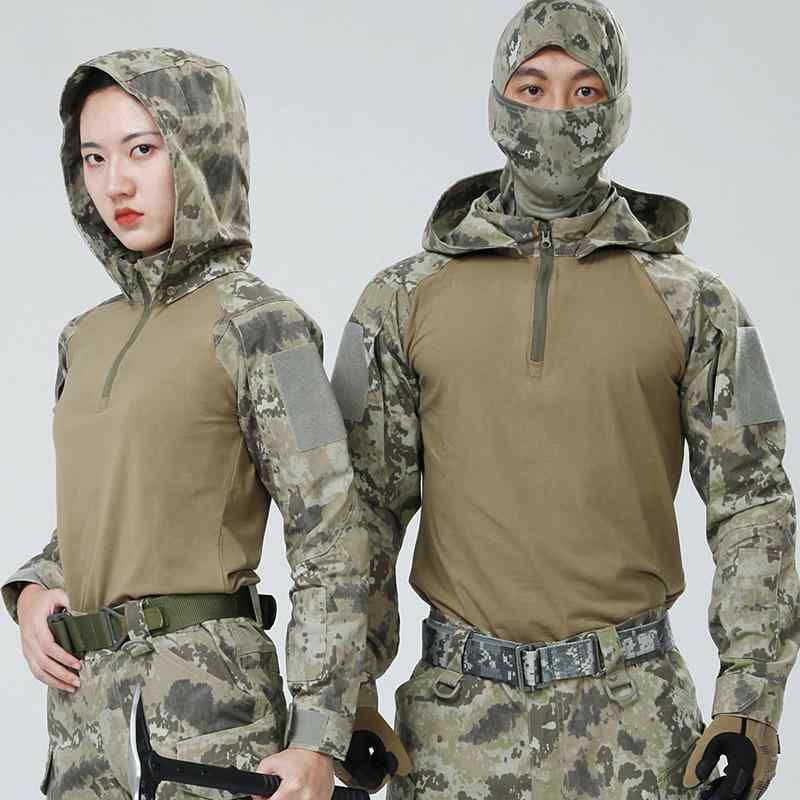 レディース 戦闘服 ミリタリー 迷彩 トップス 通気性 耐摩耗性 トレーニング ランニング 登山