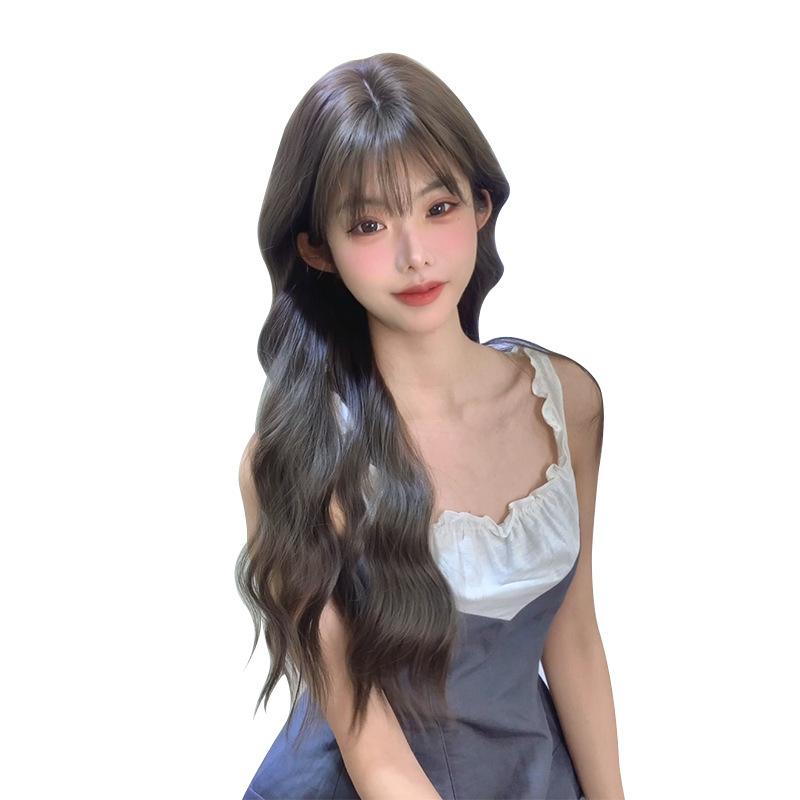 ウィッグ レディース 栗色 栗棕色 ロング カール ウェーブ 韓国風 ファッション おしゃれ かわいい 日常 使い 女性 フルウィッグ