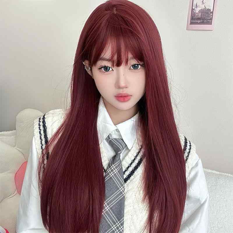 ウィッグ レディース 女性用 人魚姫 ローズレッド ロング ストレート フルウィッグ 高温耐熱 自然 ファッション かわいい コスプレ イベント ハロウィン 4,155円