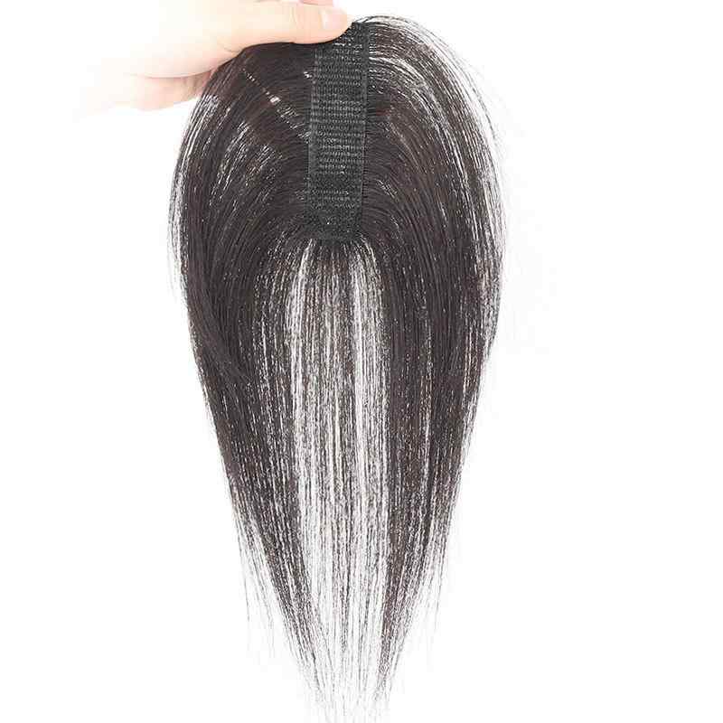 ウィッグ レディース 女性用 前髪 自然 頭頂部 部分ウィッグ 人毛100% 手織り 25cm ストレート