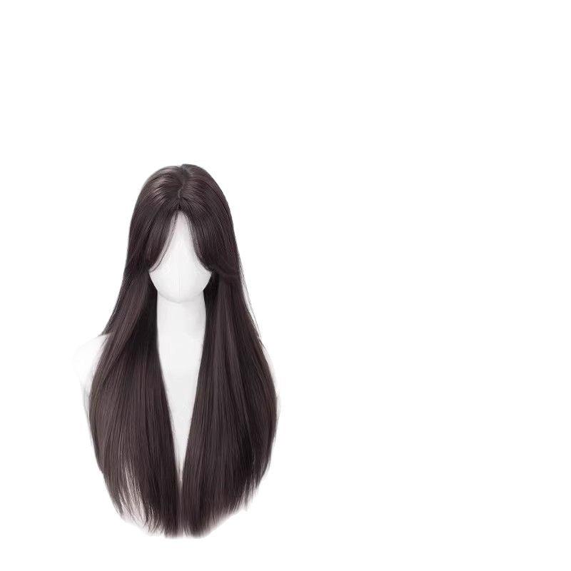 ウィッグ フルウィッグ レディース ロング ストレート 黒髪 ぱっつん 前髪 セミロング 小顔効果 イメチェン 普段使い コスプレ