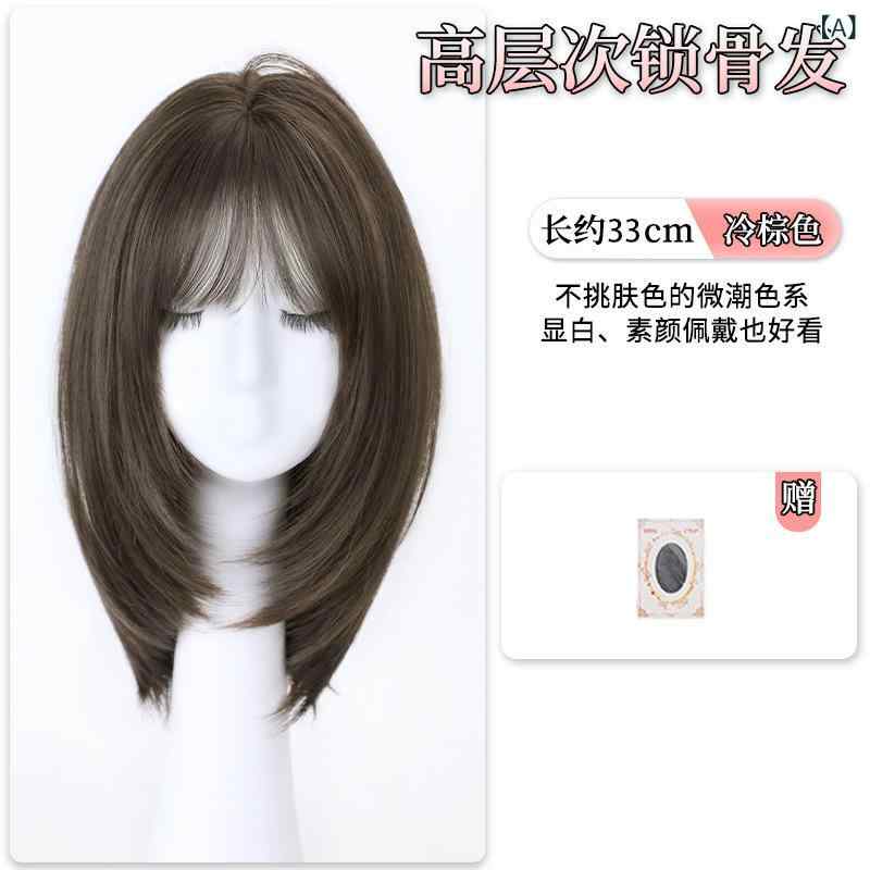 ウィッグ レディース 高温耐熱仕様 ショート ボブ 普段使い おしゃれ 30代 40代 小顔効果 冷棕色 焦げ茶色