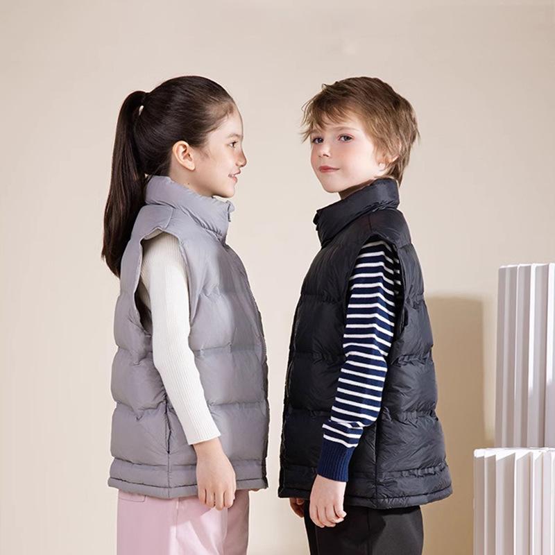 子供服 ダウンベスト 秋冬 キッズ 男の子 女の子 中綿入り アウター チョッキ ベスト 軽くて暖かい 防寒 無地 110cm 120cm 130cm 140cm 150cm 160cm 170cm
