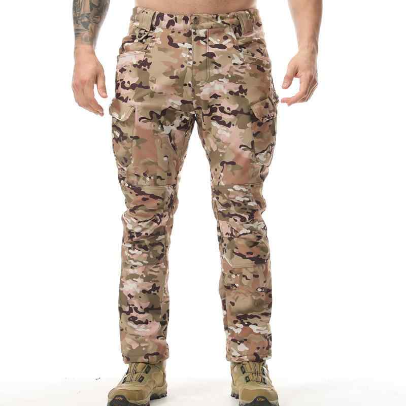 パンツ 男性用 秋冬 裏起毛 ソフトシェル ミリタリー カーゴパンツ アウトドア 登山 耐摩耗 多機能 ワークパンツ ロングパンツ2